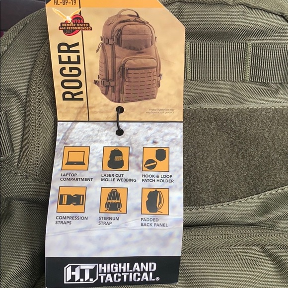 Highland Tactical Backpack MOLLE Olive Green NEW - Picture 8 of 8